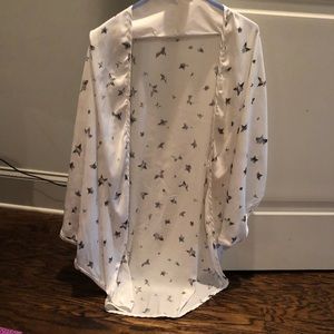 White with stars light weight kimono cardigan